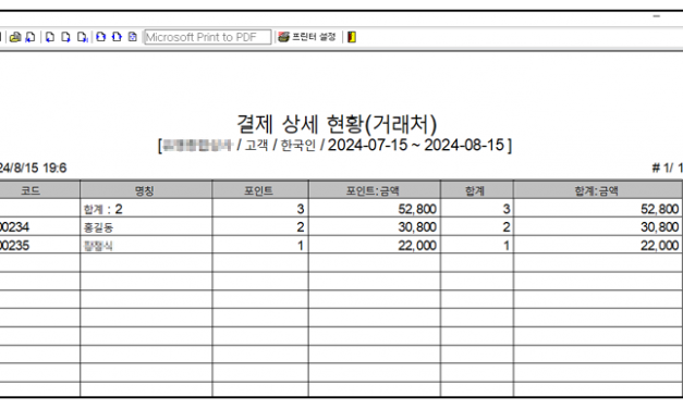 LK KOREA 고객구분별 매출리포트 개발자료